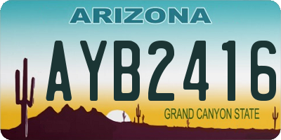 AZ license plate AYB2416