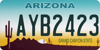 AZ license plate AYB2423