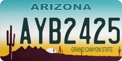 AZ license plate AYB2425