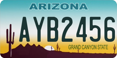 AZ license plate AYB2456