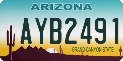 AZ license plate AYB2491