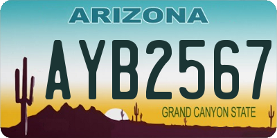 AZ license plate AYB2567