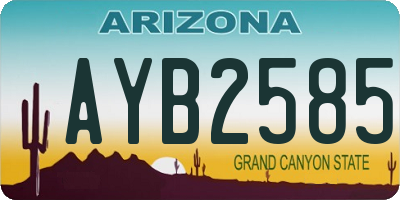 AZ license plate AYB2585