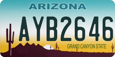AZ license plate AYB2646