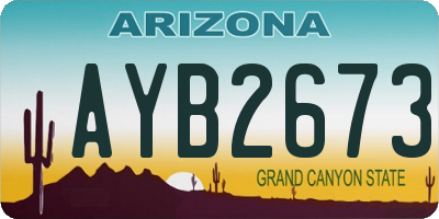 AZ license plate AYB2673