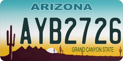 AZ license plate AYB2726