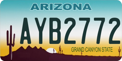 AZ license plate AYB2772