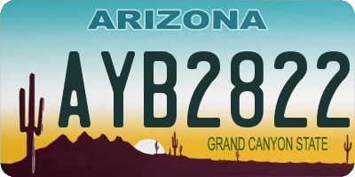 AZ license plate AYB2822