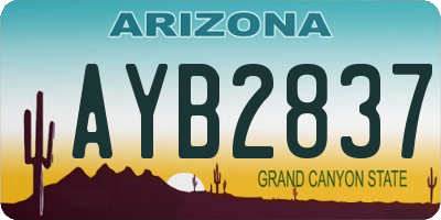 AZ license plate AYB2837