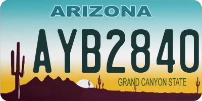 AZ license plate AYB2840