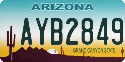 AZ license plate AYB2849