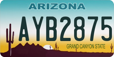 AZ license plate AYB2875