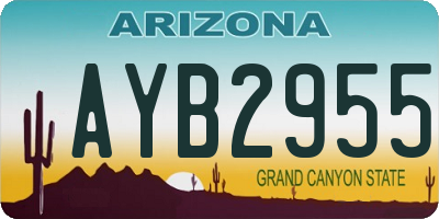 AZ license plate AYB2955