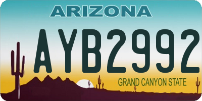 AZ license plate AYB2992