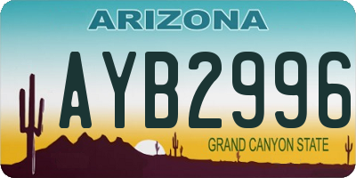 AZ license plate AYB2996
