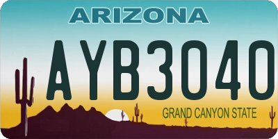 AZ license plate AYB3040