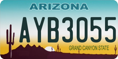 AZ license plate AYB3055