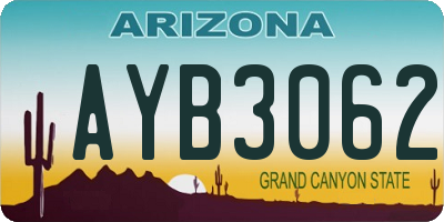 AZ license plate AYB3062