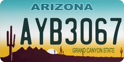 AZ license plate AYB3067
