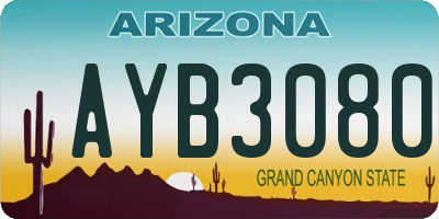 AZ license plate AYB3080