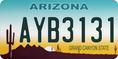 AZ license plate AYB3131