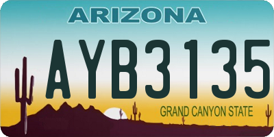 AZ license plate AYB3135