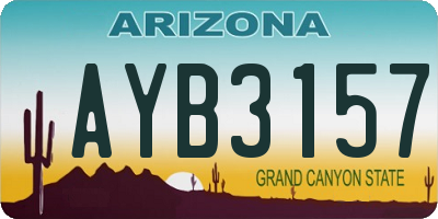 AZ license plate AYB3157