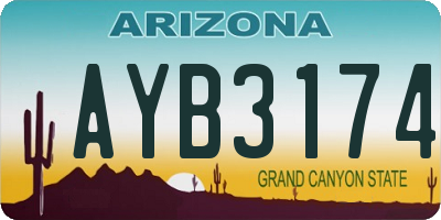 AZ license plate AYB3174