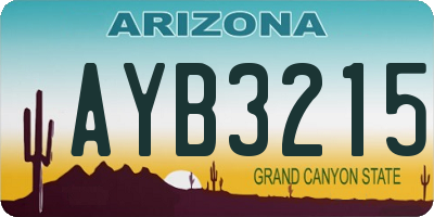 AZ license plate AYB3215