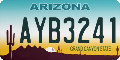 AZ license plate AYB3241