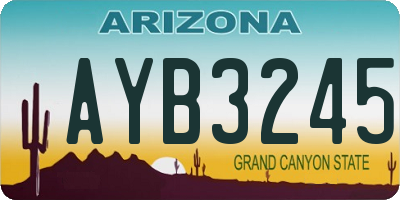 AZ license plate AYB3245