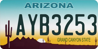 AZ license plate AYB3253