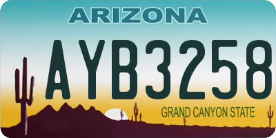 AZ license plate AYB3258