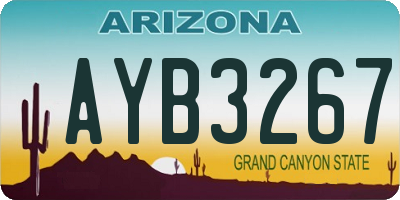 AZ license plate AYB3267