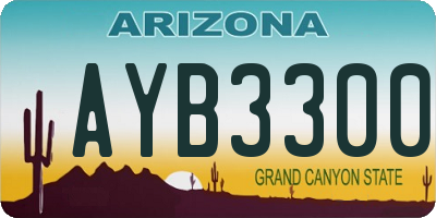 AZ license plate AYB3300