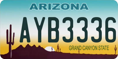 AZ license plate AYB3336