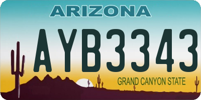 AZ license plate AYB3343