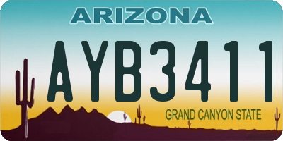 AZ license plate AYB3411