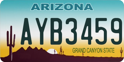 AZ license plate AYB3459
