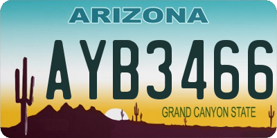 AZ license plate AYB3466
