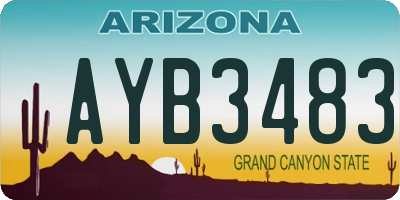 AZ license plate AYB3483