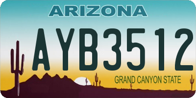AZ license plate AYB3512