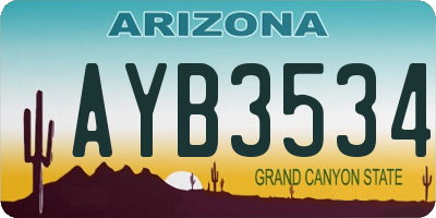AZ license plate AYB3534