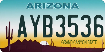 AZ license plate AYB3536