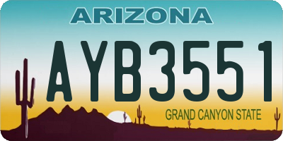 AZ license plate AYB3551