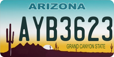 AZ license plate AYB3623