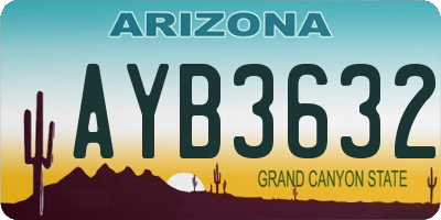 AZ license plate AYB3632
