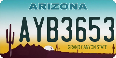AZ license plate AYB3653