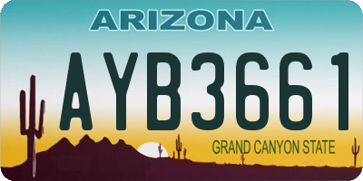 AZ license plate AYB3661