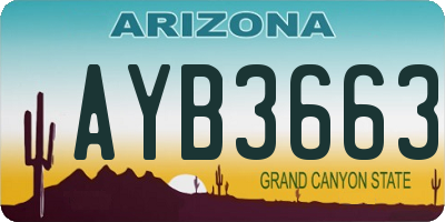 AZ license plate AYB3663
